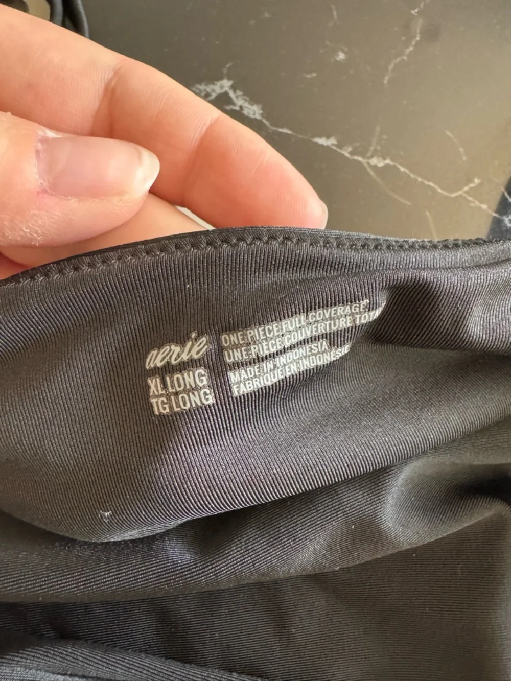 aerie Black One-Piece Swimsuit with Wrap Tie Detail - Picture 3 of 4